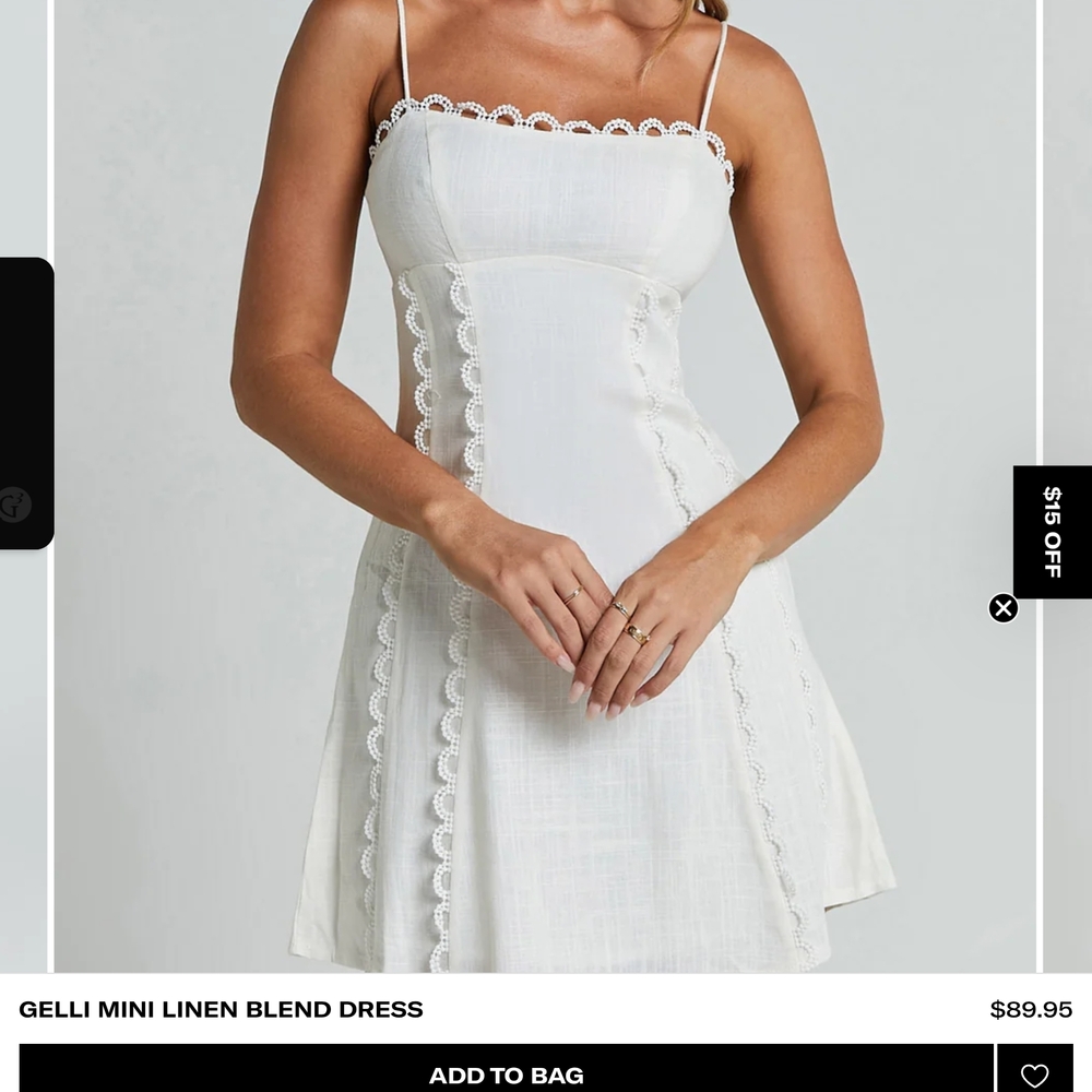 Elegant White Lace Trim Dress - Picture 6 of 8